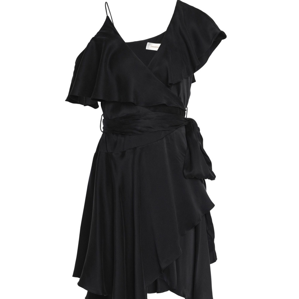 Zimmermann Silk Black Wrap Dress Size 0